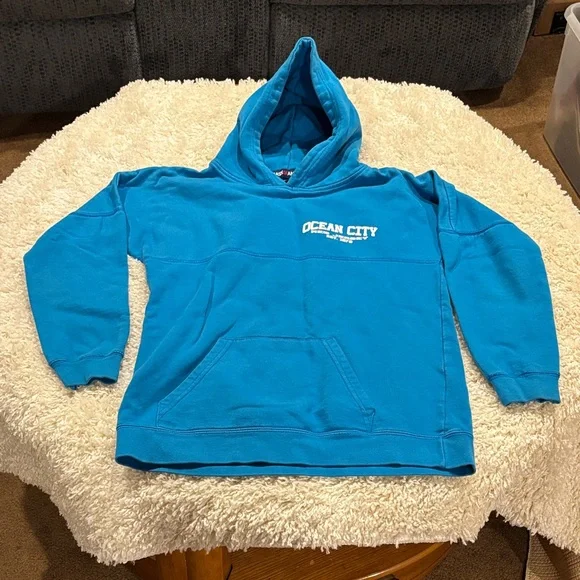Gildan Turquoise Blue Ocean City Pullover Hoodie - Youth XL - Picture 2 of 9